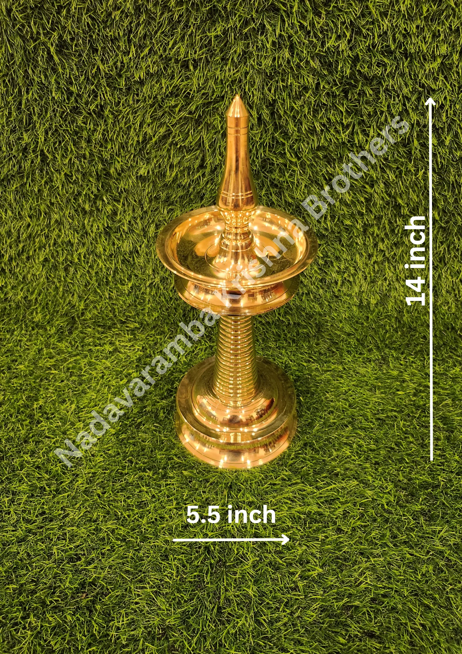 Brass Kerala Traditional Medium Lamp/Vilakku - Image 29