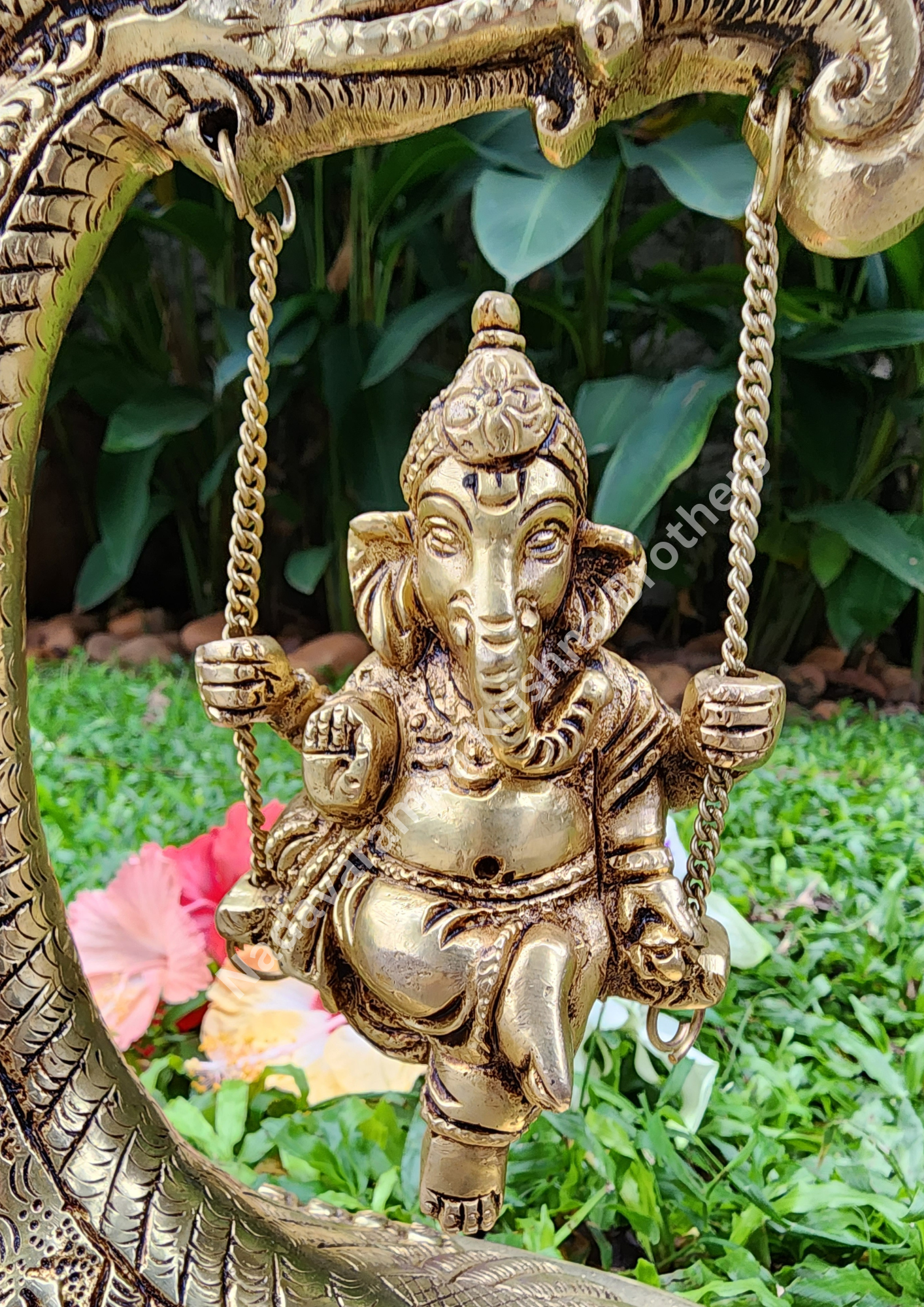 Lord Ganesh on Swing 9.5inch JG-1 - Image 4