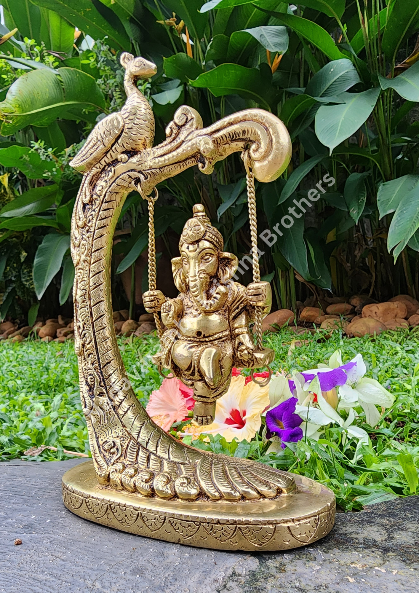Lord Ganesh on Swing 9.5inch JG-1 - Image 3