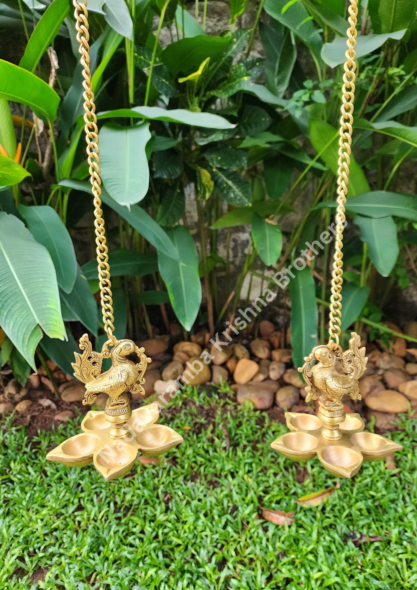 Peacock Brass Thooku Vilakku/Hanging Lamps