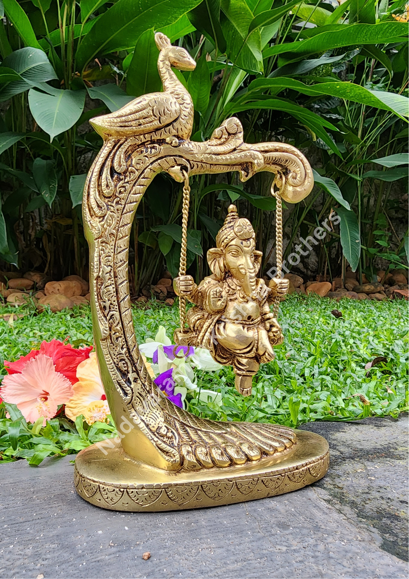 Lord Ganesh on Swing 9.5inch JG-1 - Image 2