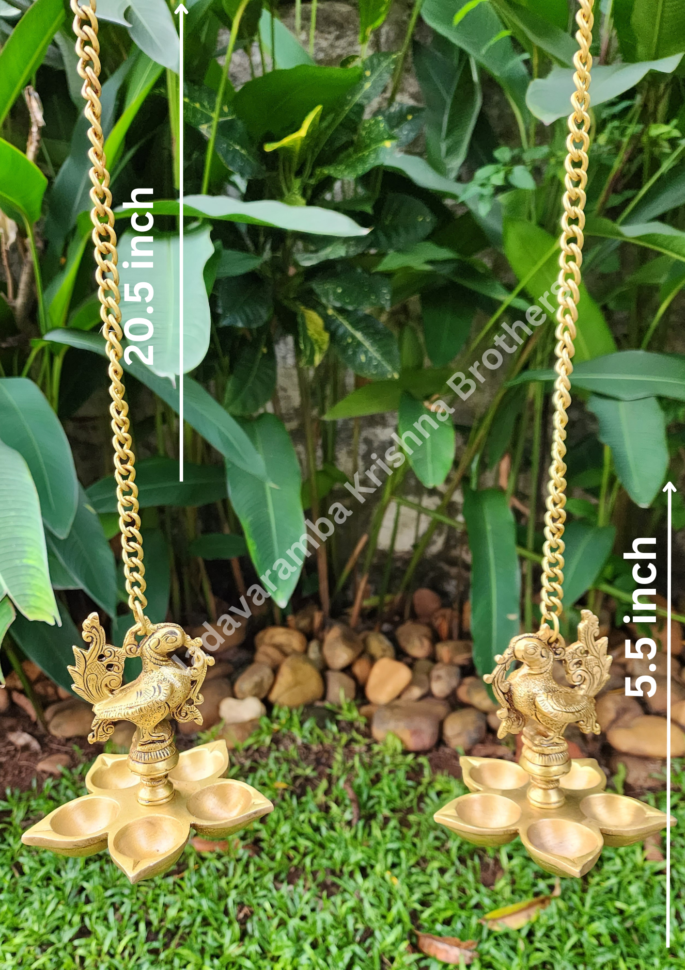 Peacock Brass Thooku Vilakku/Hanging Lamps