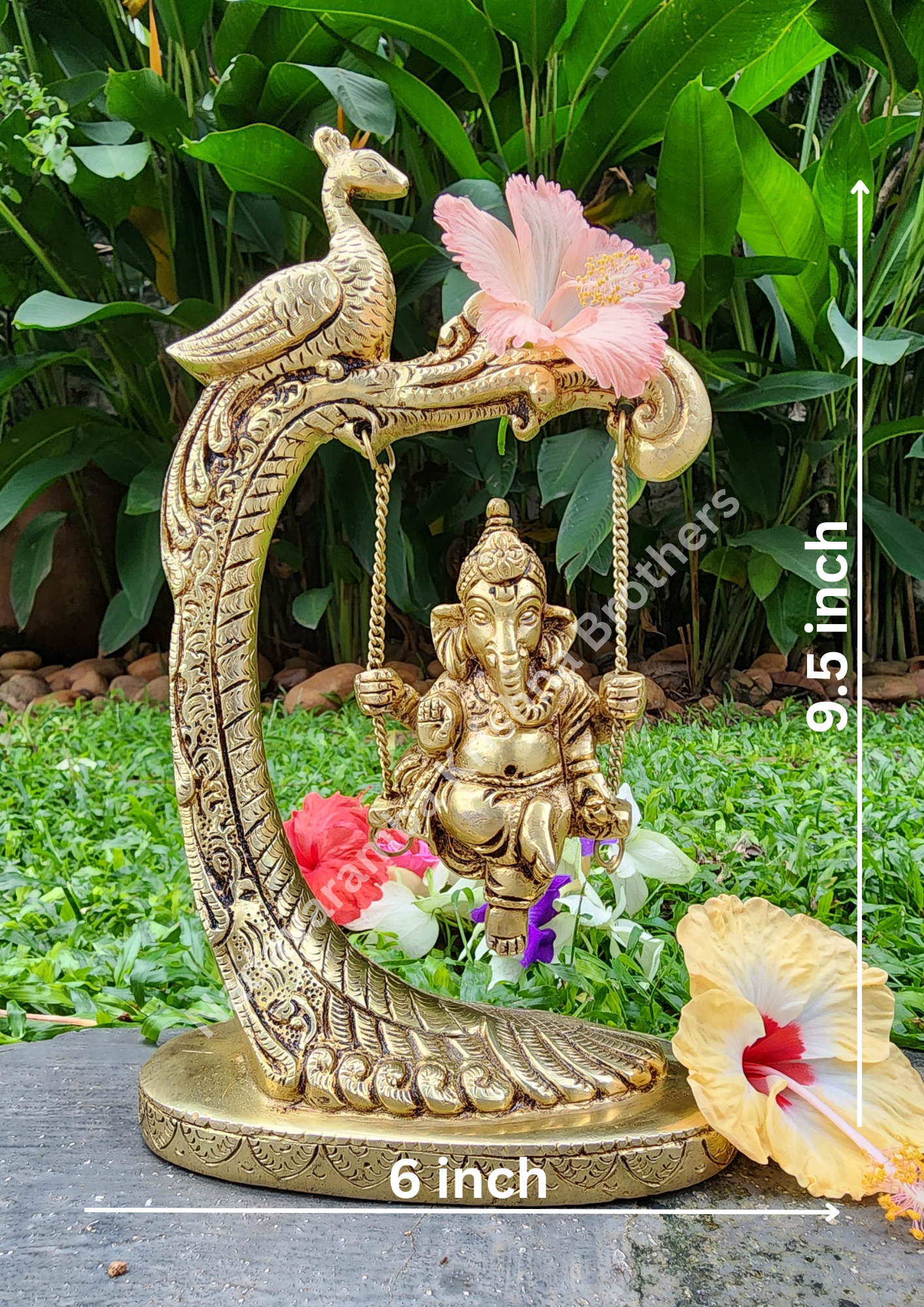 Lord Ganesh on Swing 9.5inch JG-1 - Image 5