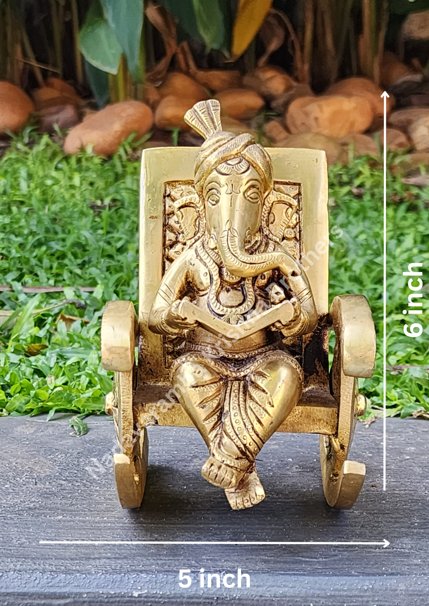 Chair Ganesh Reading Book 6 inch