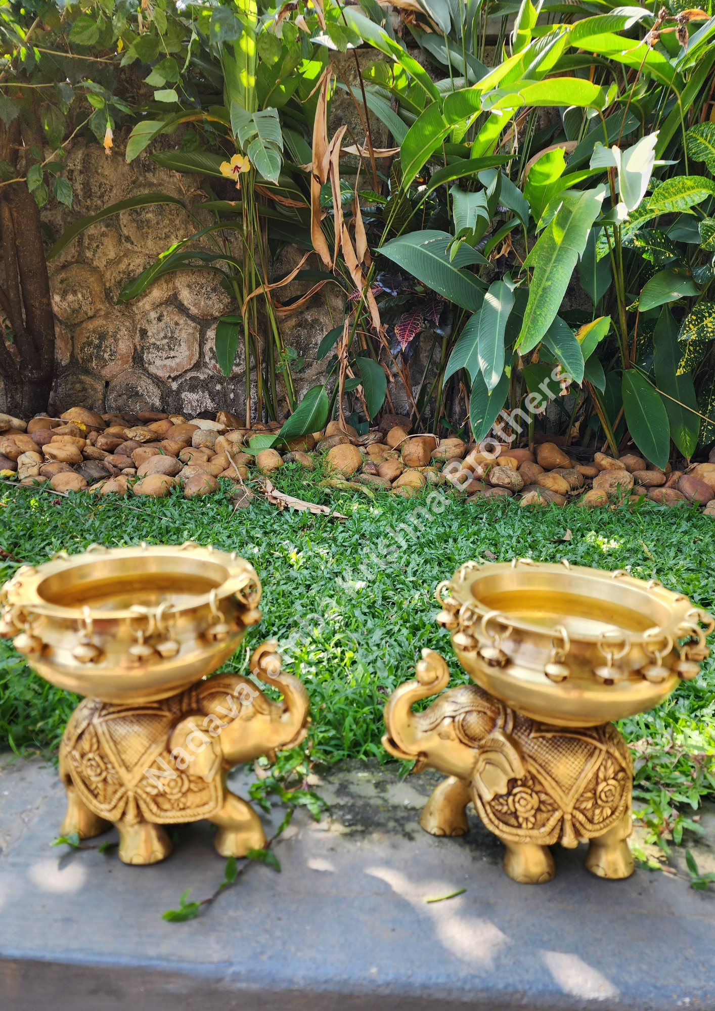 Brass Elephant Decor with Urli BS-AAB-2 - Image 2