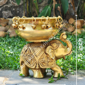 Brass Elephant Decor with Urli BS-AAB-2