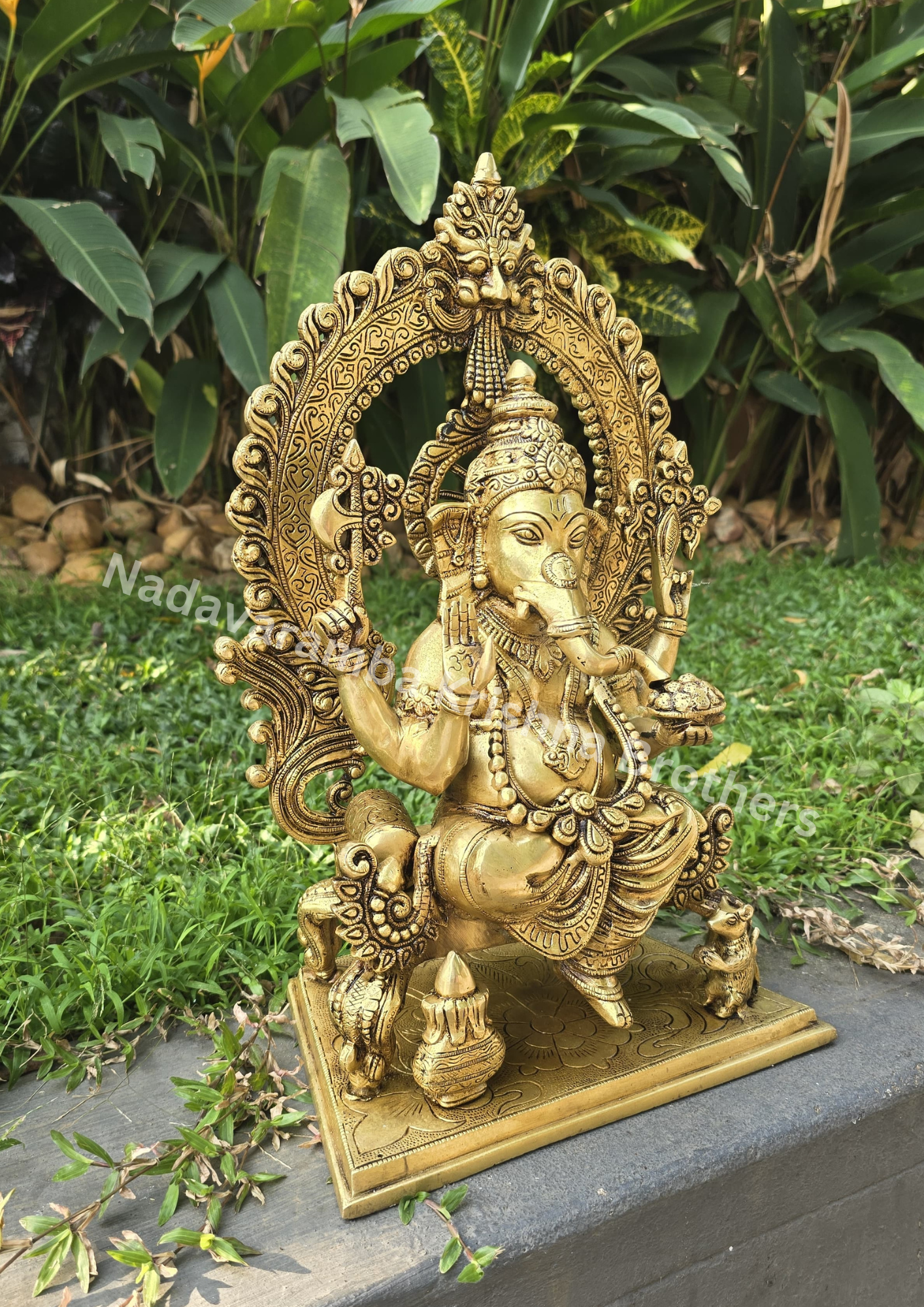 Shree Ganesh Brass Idol - 18 inches - Image 3