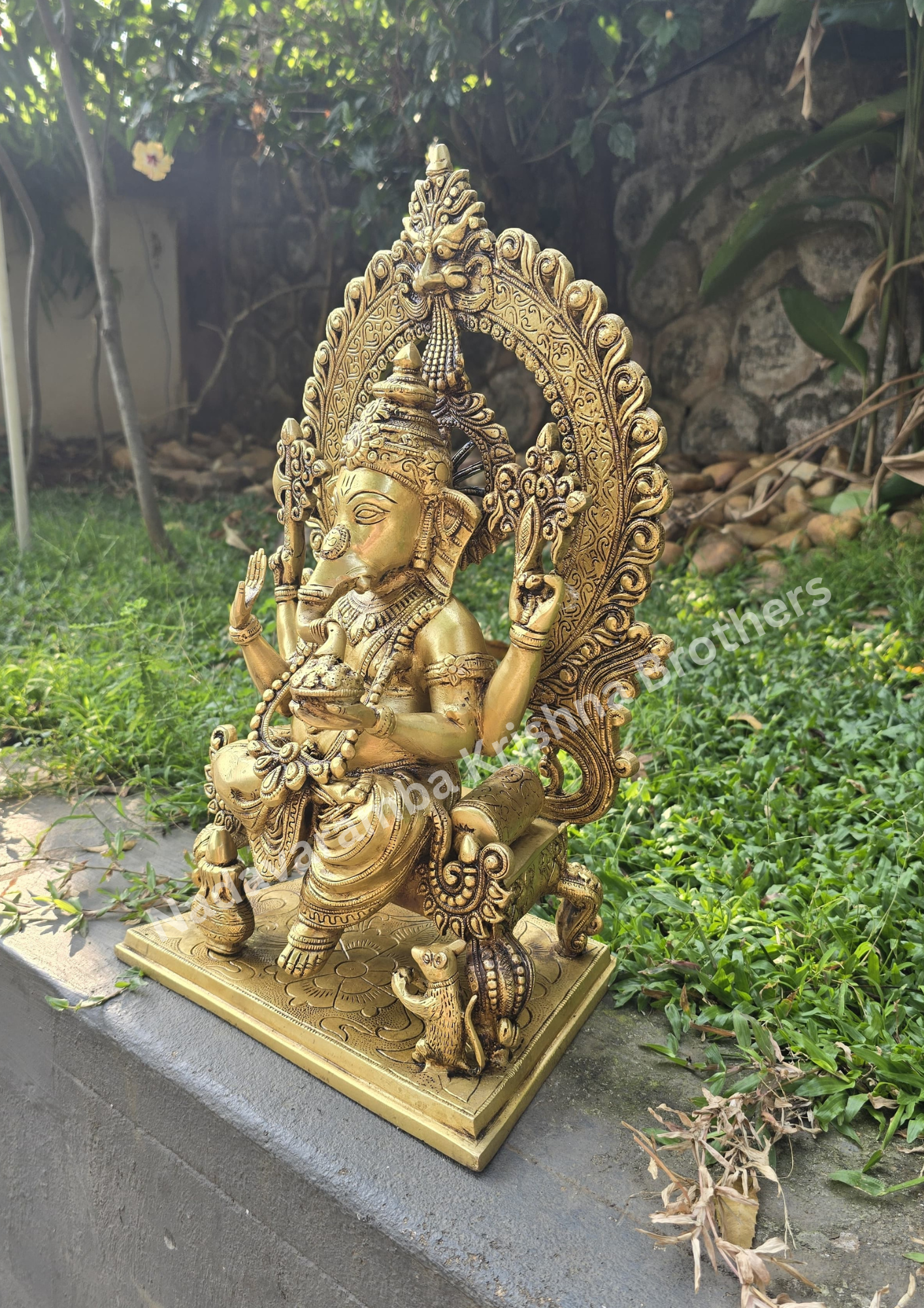 Shree Ganesh Brass Idol - 18 inches - Image 2