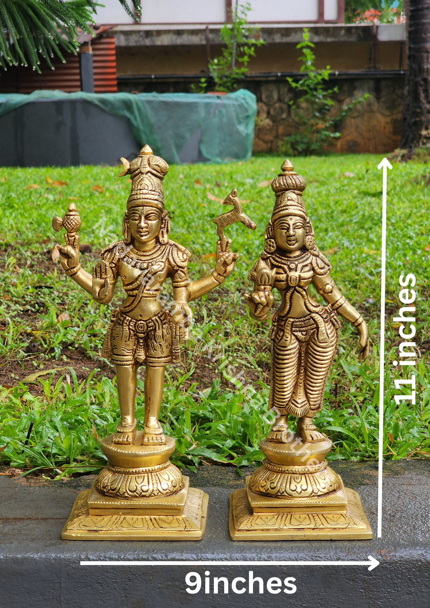 Shiva Parvati Standing 11 inch - Image 2