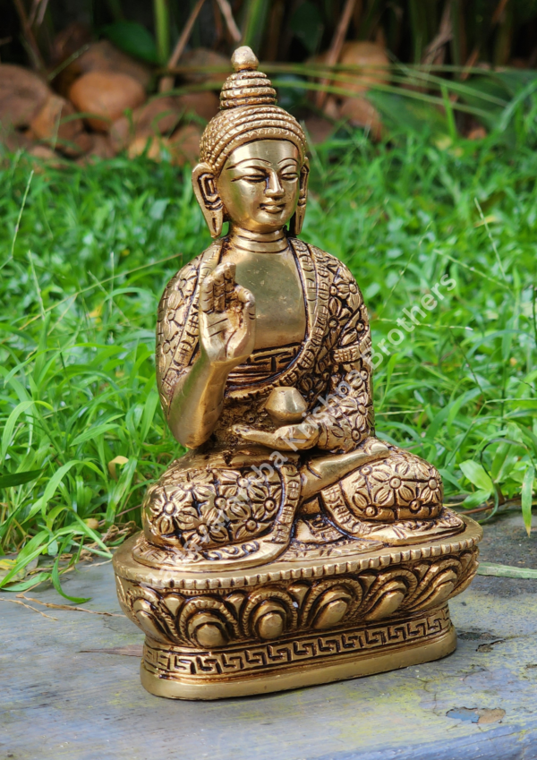 Buddha Brass 8 inch Idol SC-3456 - Image 2