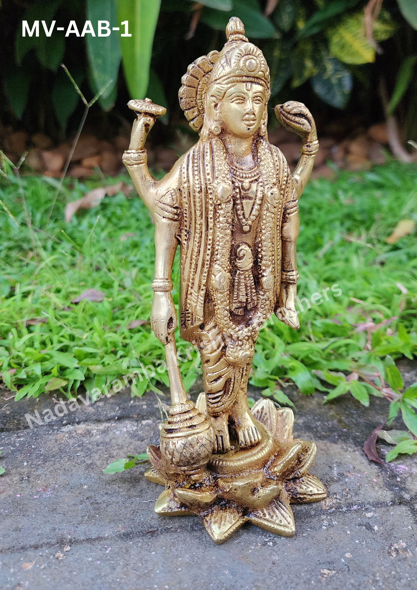 Standing Mahavishnu with Gadha 8.5 inch (MV-AAB-1) - Image 5
