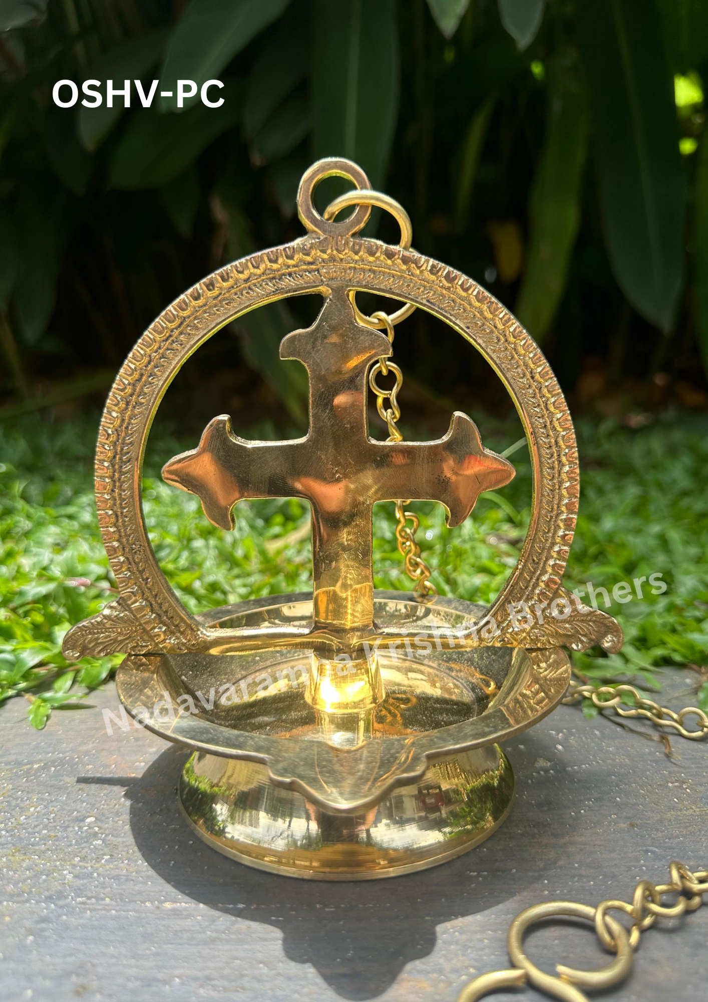 One Side Plain Cross Hanging Vilakku (OSHV-PC)