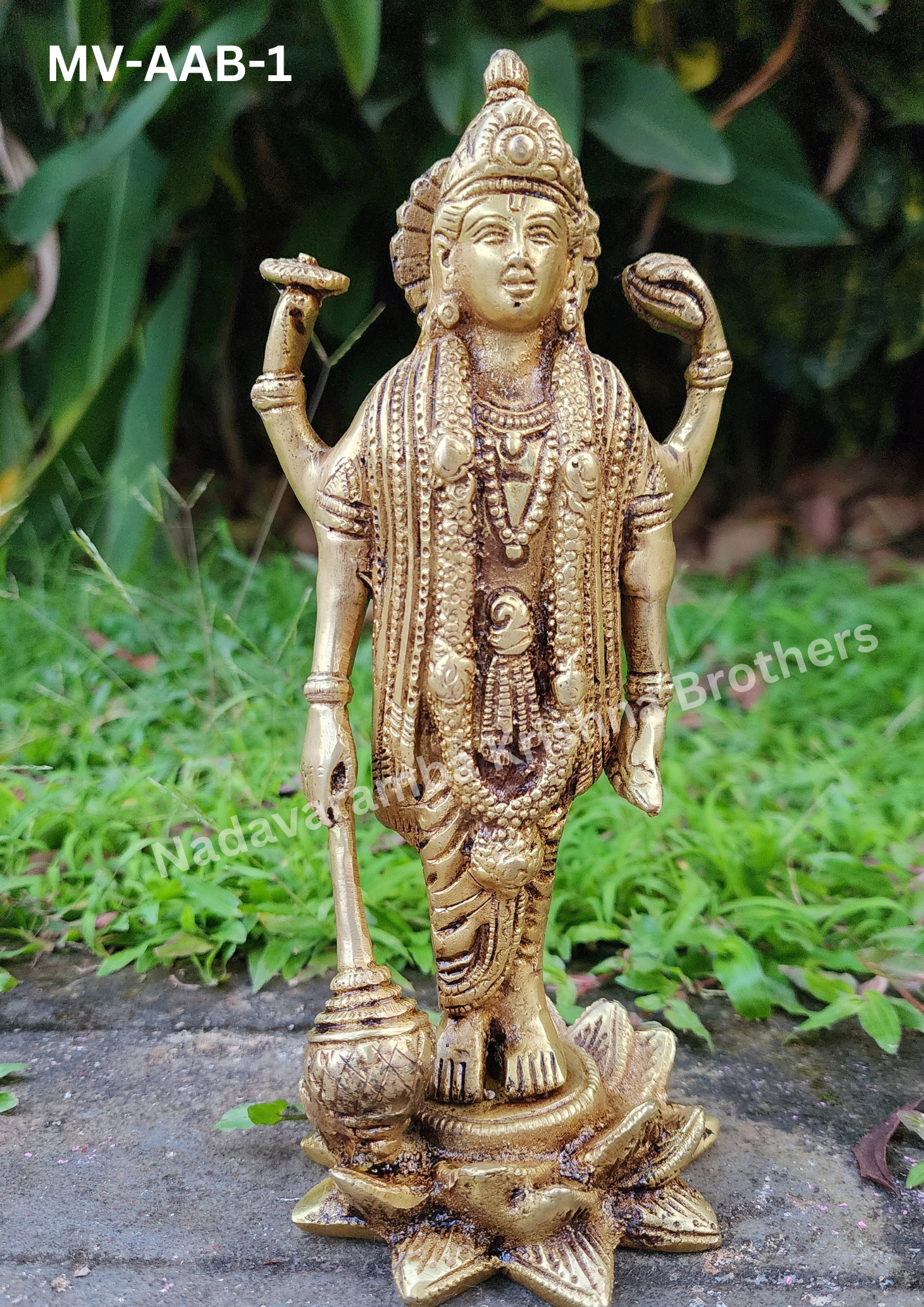 Standing Mahavishnu with Gadha 8.5 inch (MV-AAB-1) - Image 3