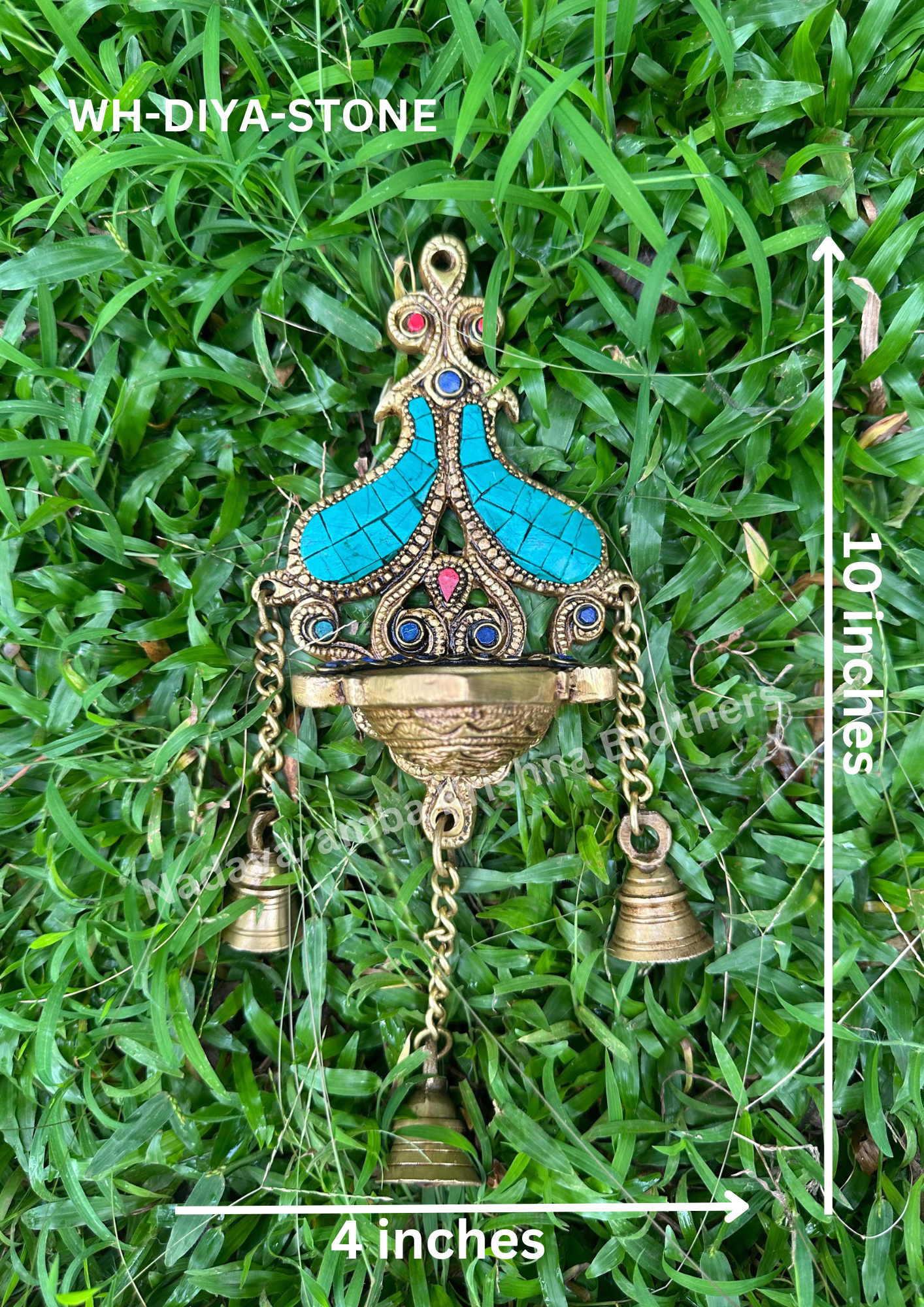 Wall Hanging Diya embedded with Stone (WH-DIYA-STONE) - Image 5