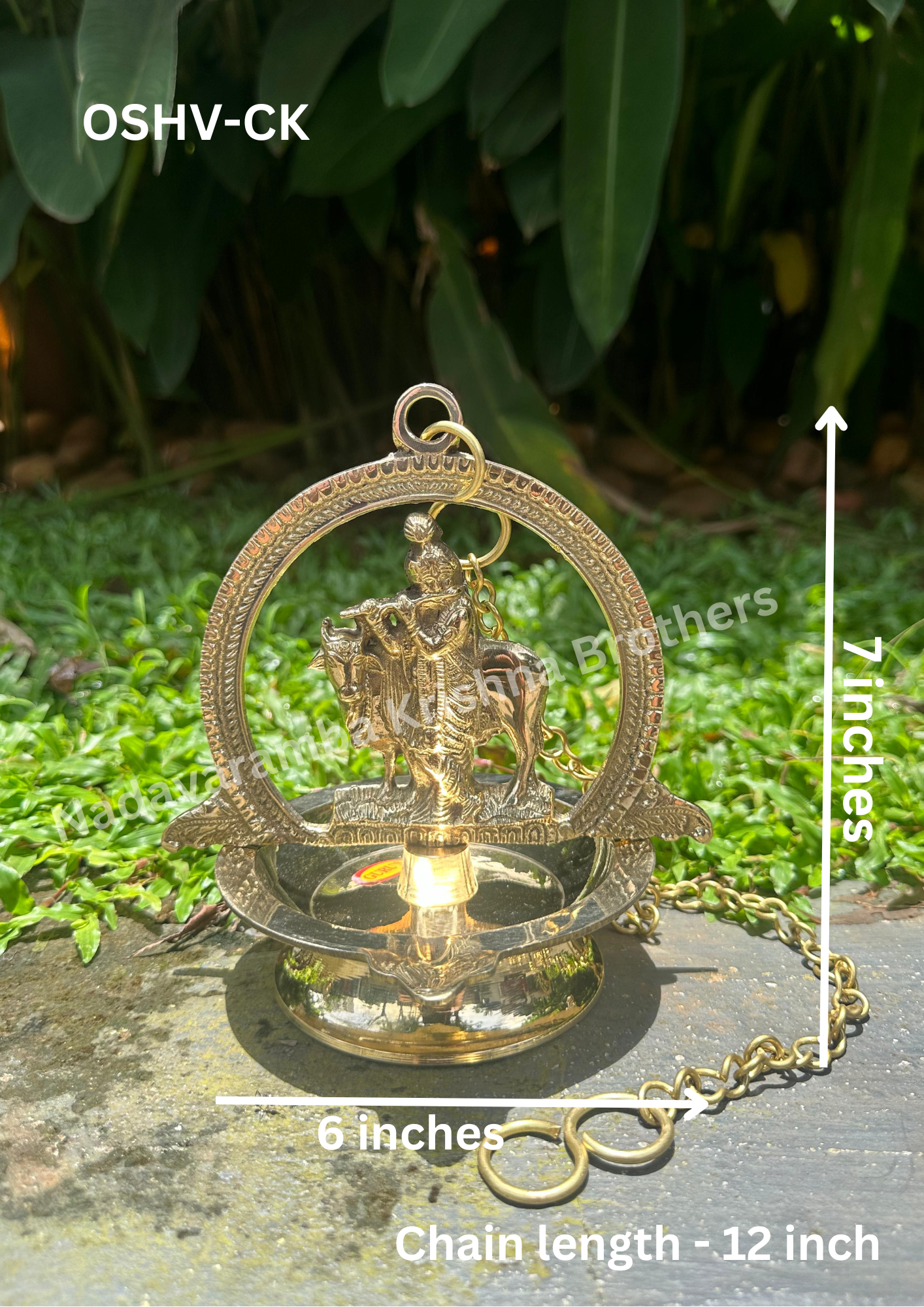 One-Side Cow Krishna Hanging Vilakku (OSHV-CK) - Image 2