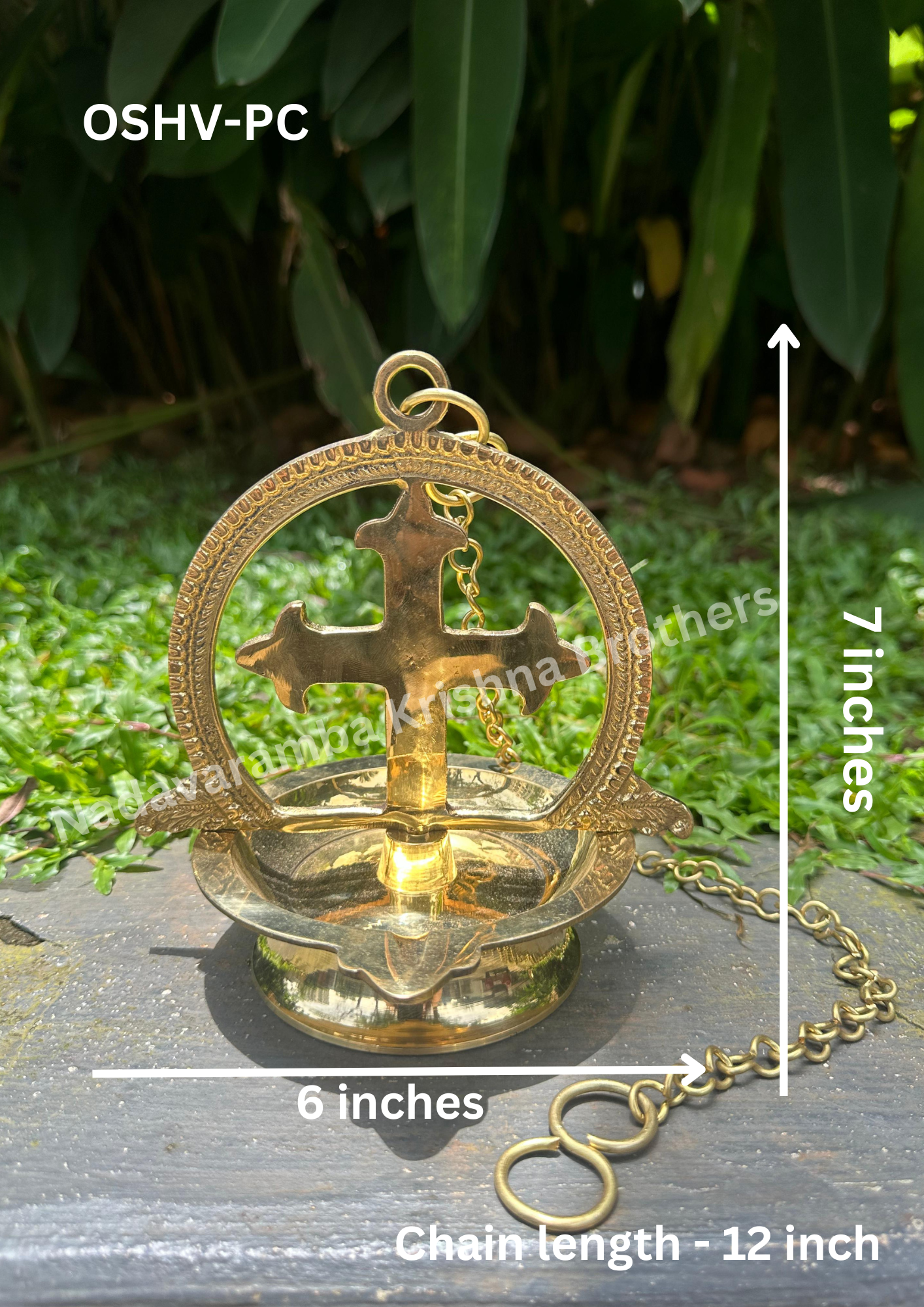 One Side Plain Cross Hanging Vilakku (OSHV-PC) - Image 3