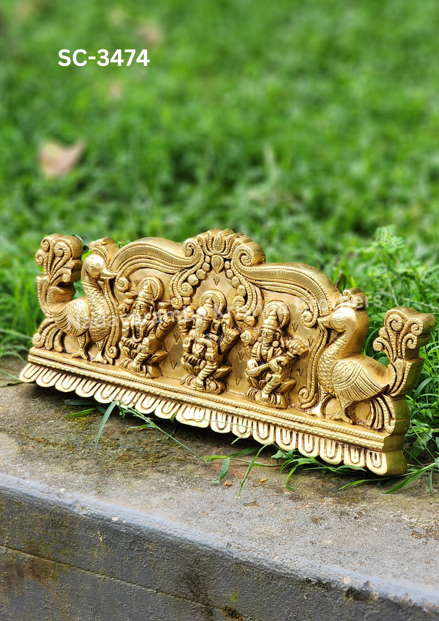 Lakshmi, Ganapathi and Saraswati wall hanging plate (SC-3474) - Image 4