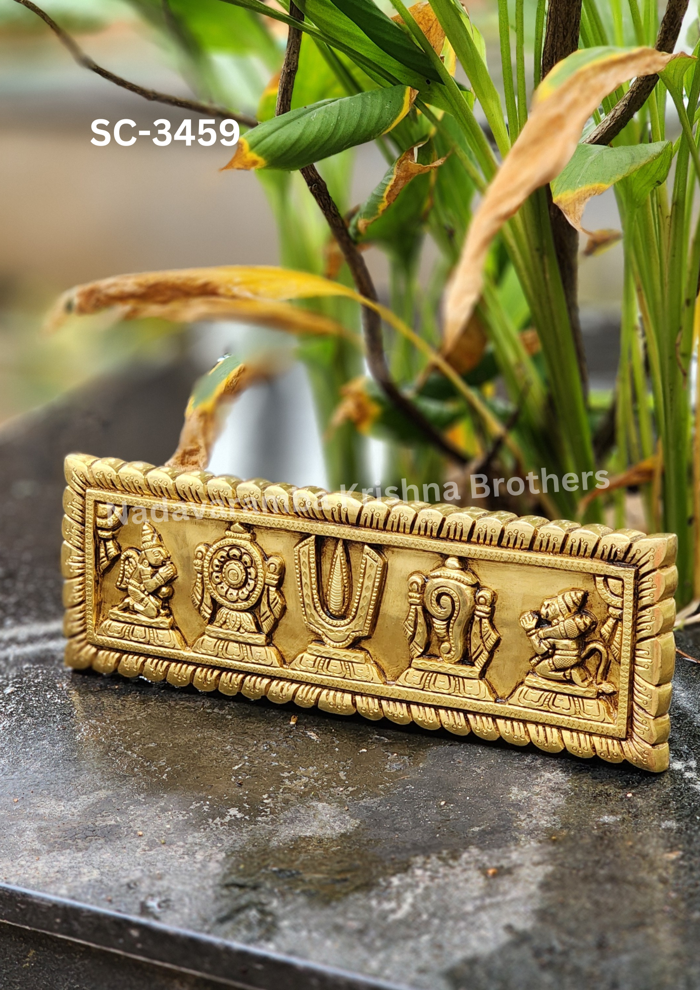 Brass Shank Chakra Wall Hanging Plate (SC-3459) - Image 3