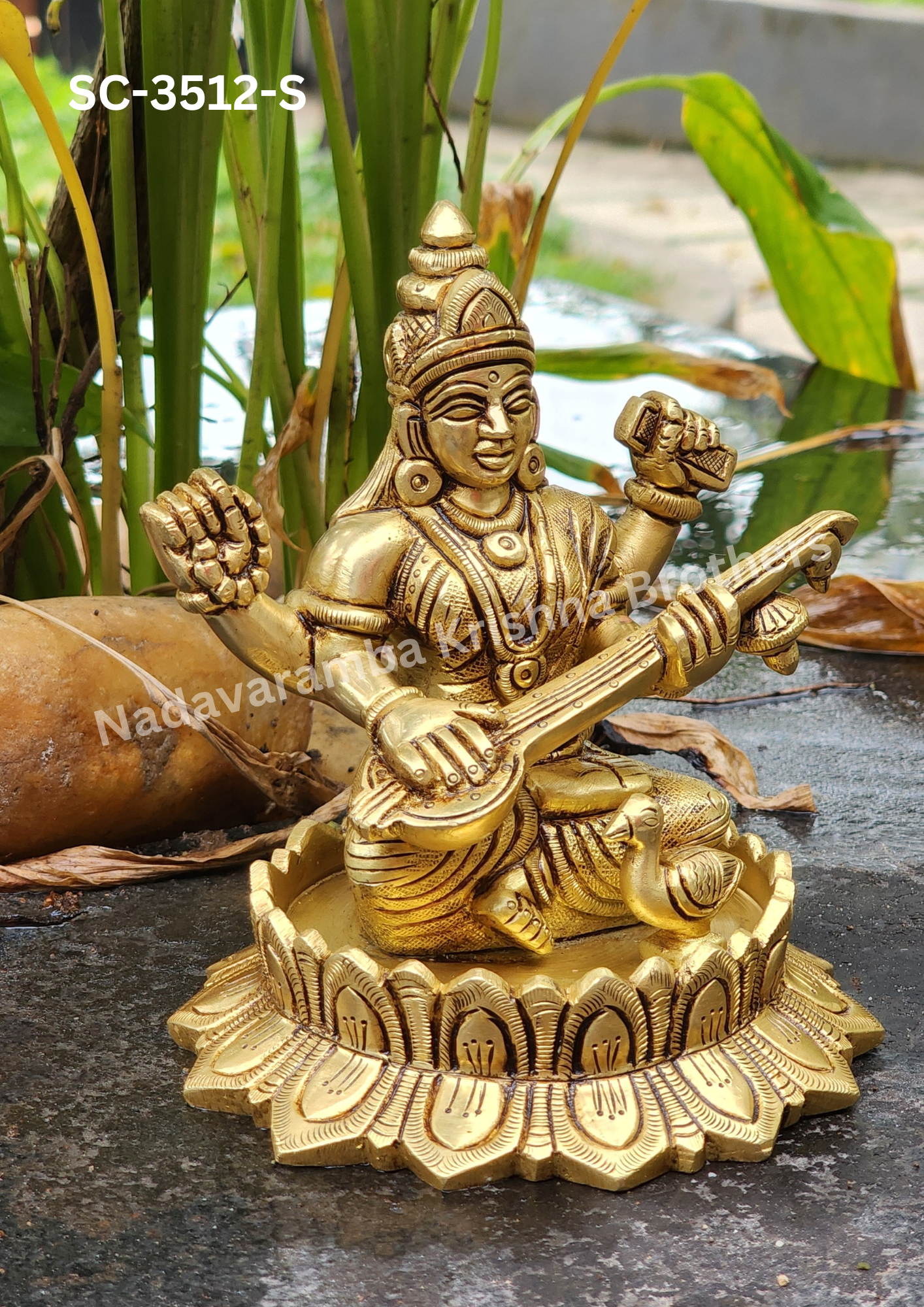 Goddess Saraswathi 5.5 inch (SC-3512-S) - Image 3