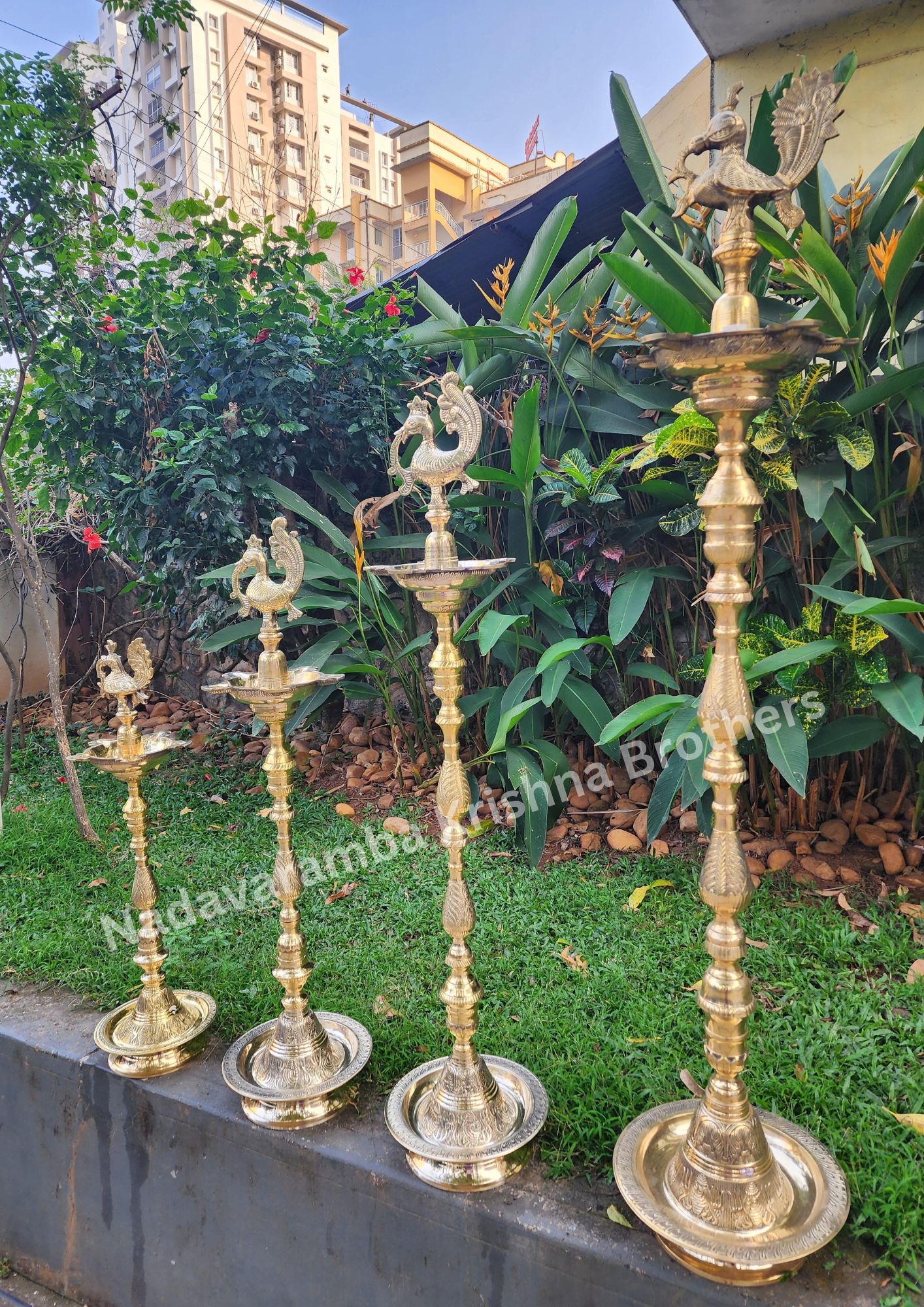 Bronze peacock nilavilakku