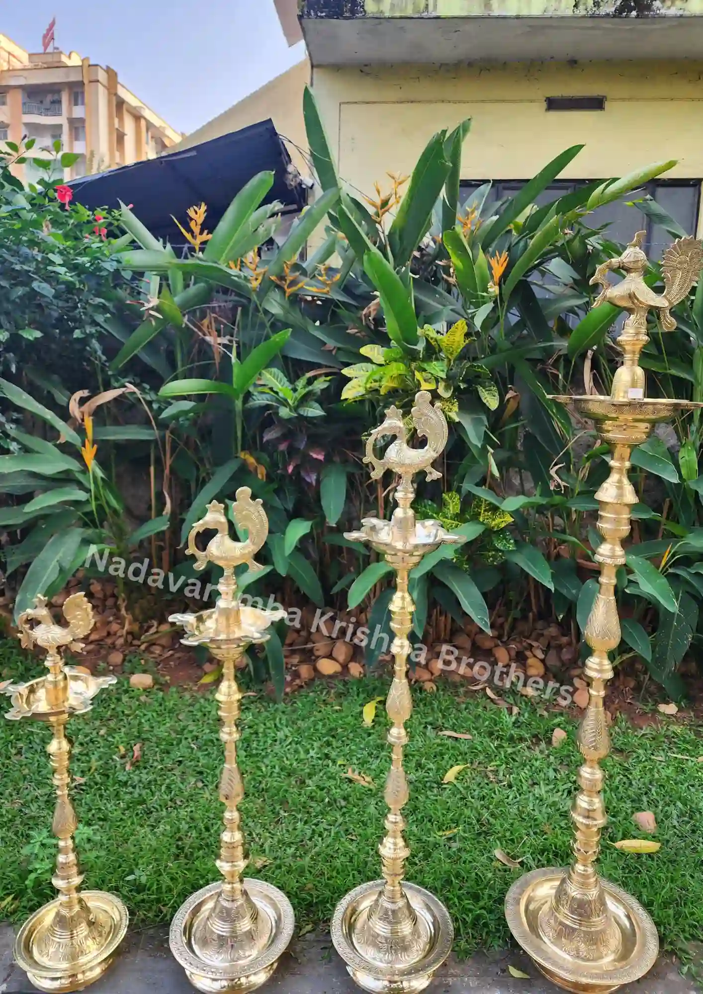 Bronze peacock nilavilakku