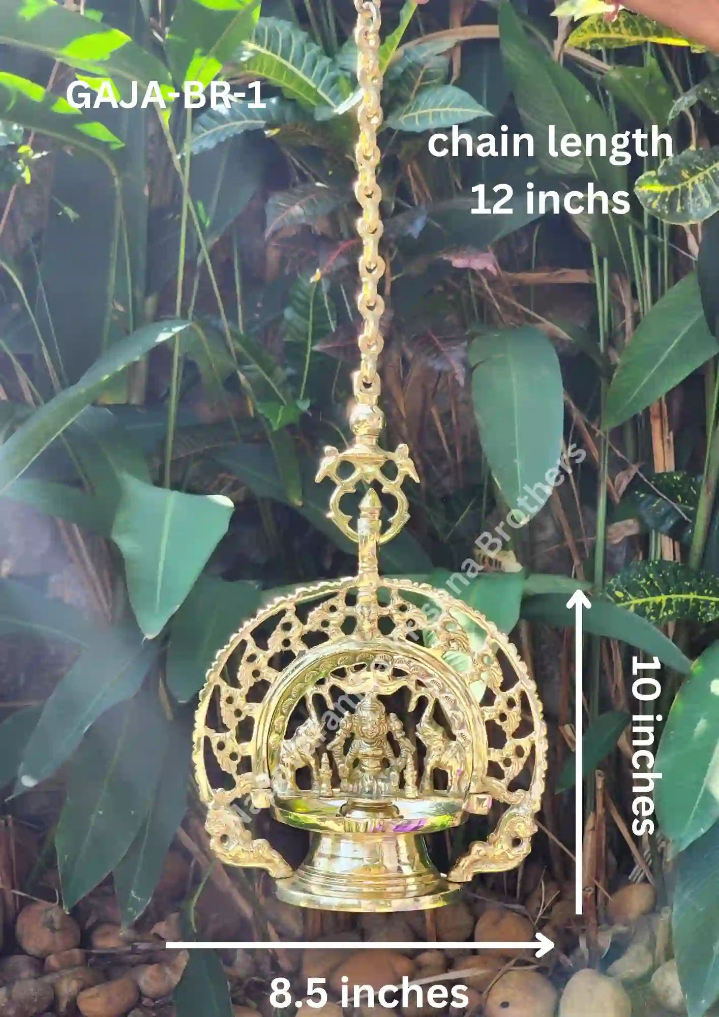 Bronze Handmade Gajalakshmi Hanging Vilakku - Image 5