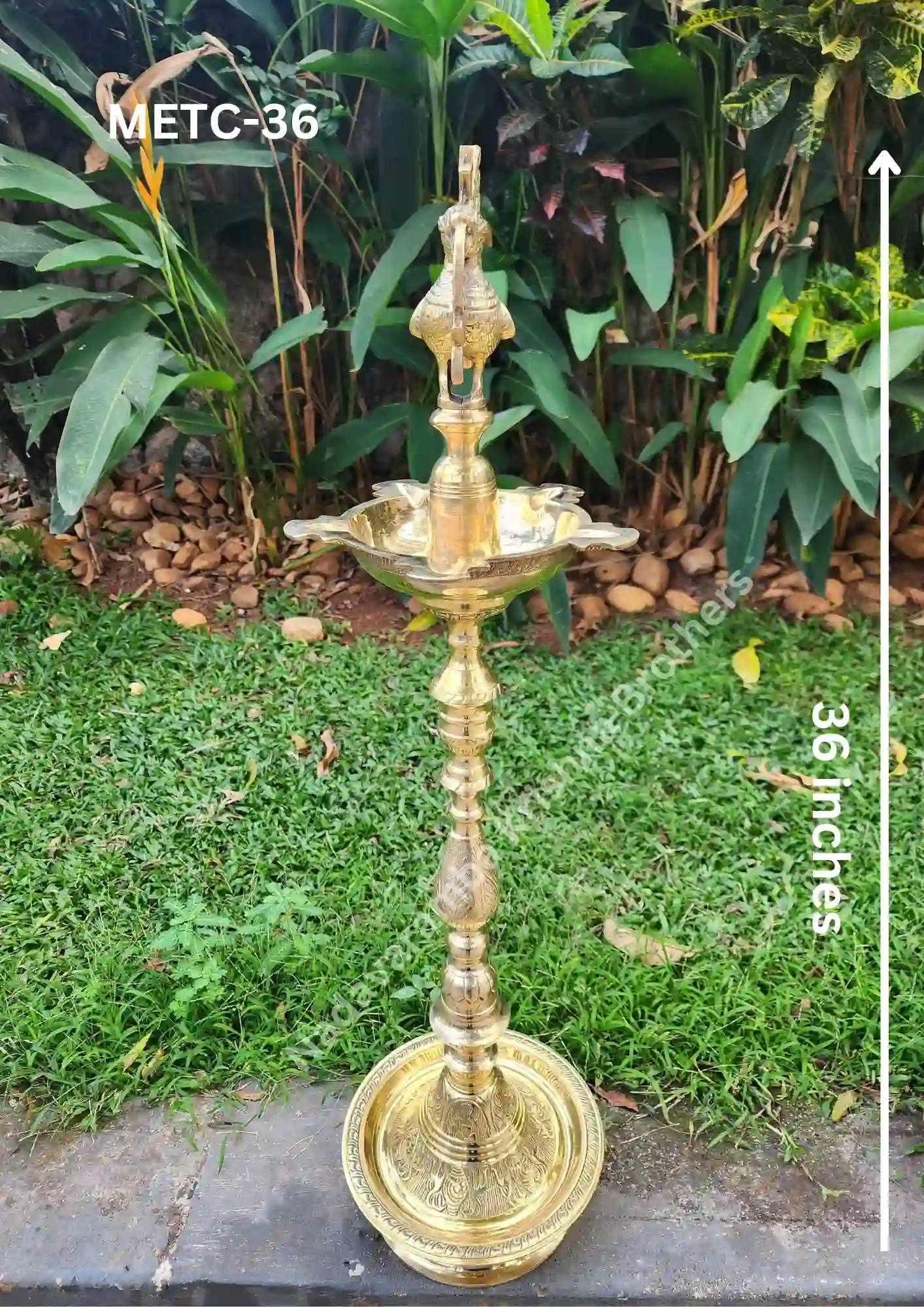 Bronze Peacock Nilavilakku - Image 5