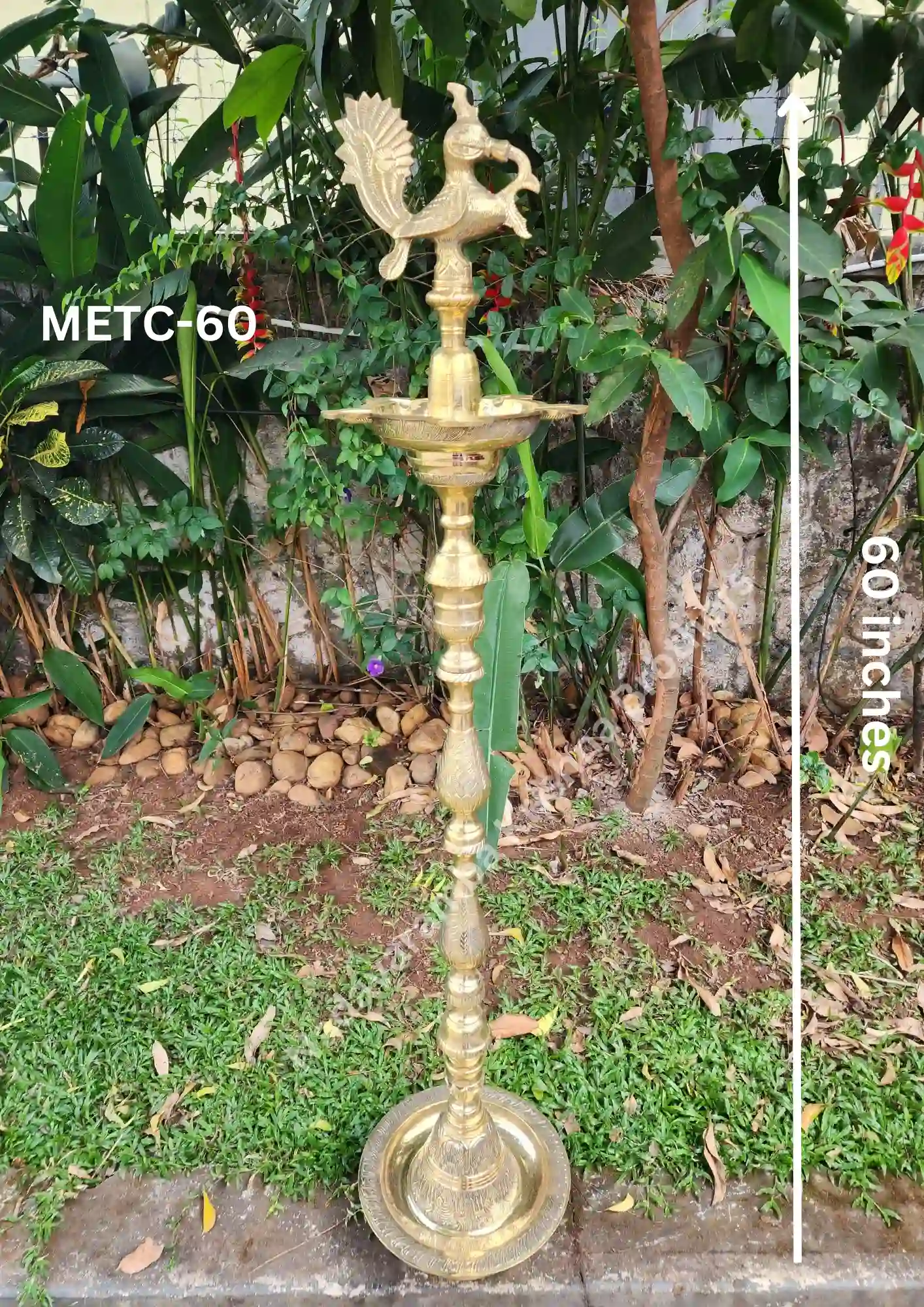 Bronze Peacock Nilavilakku - Image 2